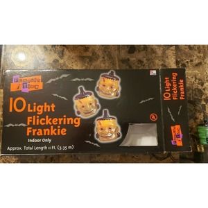 Halloween Flickering Frankie String Lights - 1990's Vintage KMART